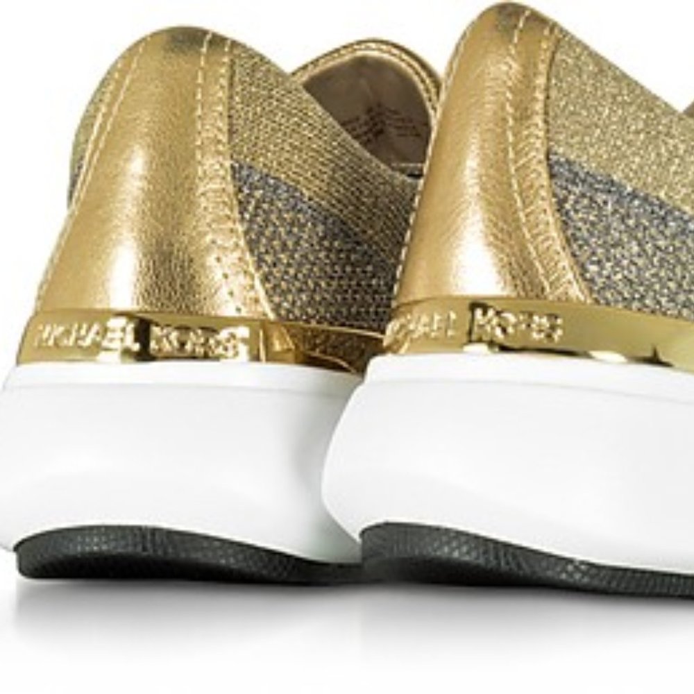 Michael Kors Metallic Skyler Trainer Platinum/Gold - Picture 6 of 8